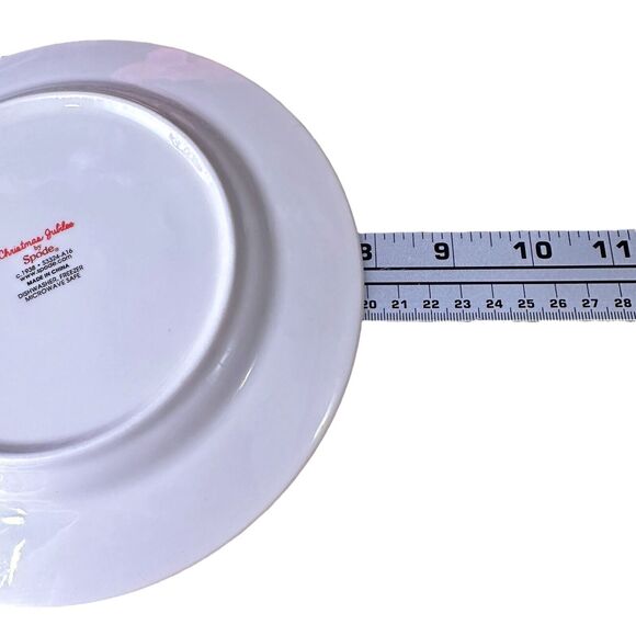 Spode Christmas Jubilee Salad Plate 8" Reindeer Tree Lot of 4 Green Red White - Picture 7 of 7